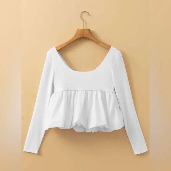 Elegant White Women's Top - Picture 5 of 9